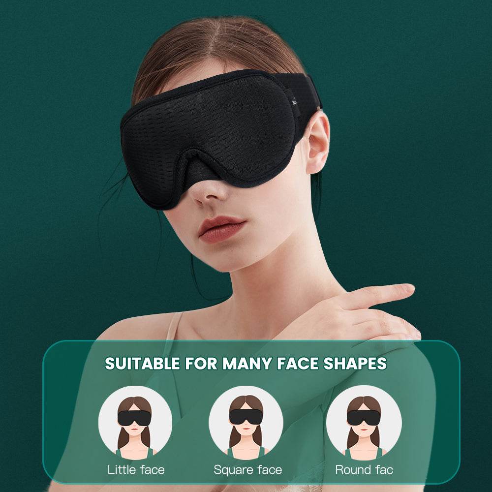 3D Sleep Mask – 100% Light Blocking, Pressure-Free Eye Mask for Travel, Home & Better Sleep - One-Sake.com