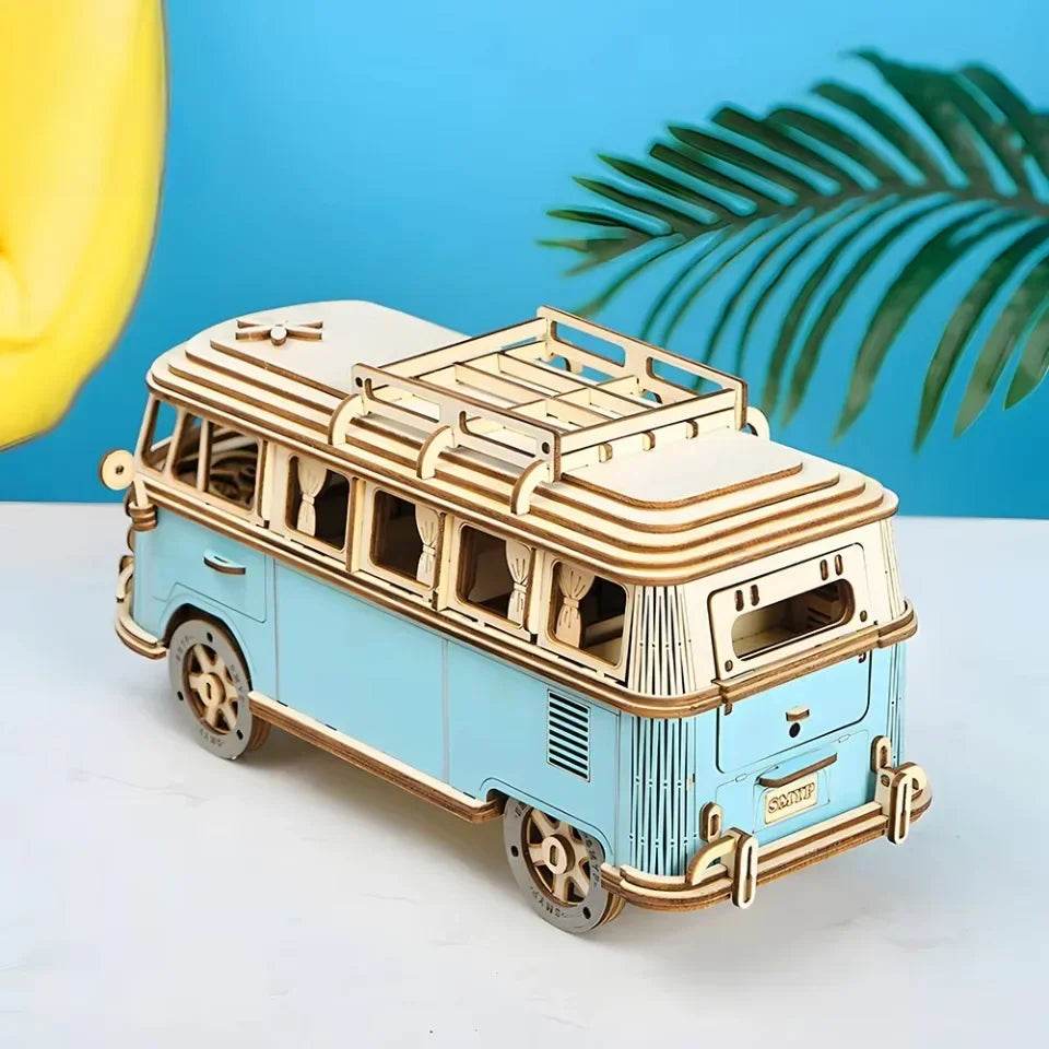 3D Wooden Car Puzzle | DIY Creative Model for Kids & Adults—Perfect for Gifts & Decor - One-Sake.com