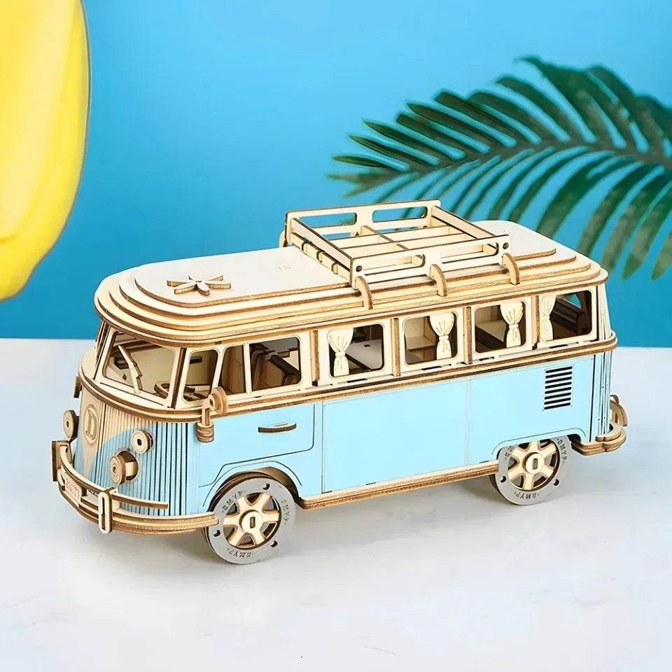 3D Wooden Car Puzzle | DIY Creative Model for Kids & Adults—Perfect for Gifts & Decor - One-Sake.com
