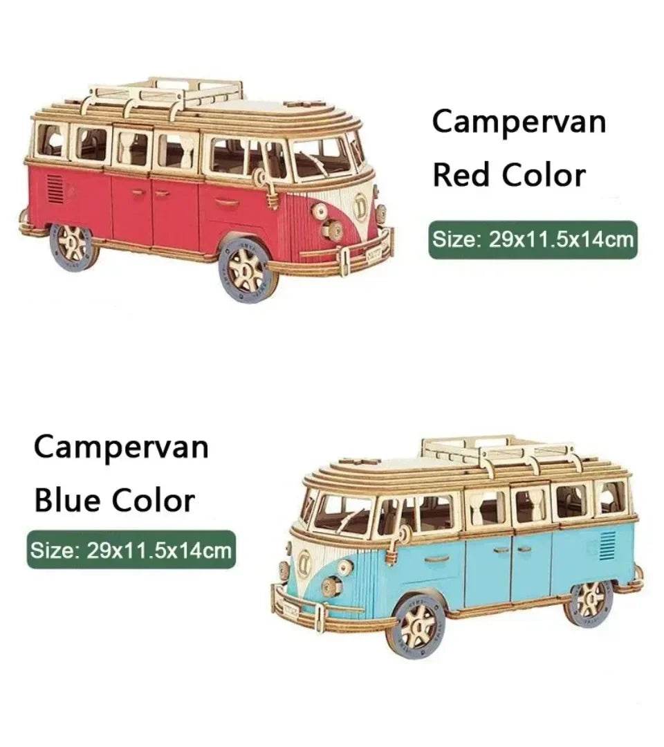 3D Wooden Car Puzzle | DIY Creative Model for Kids & Adults—Perfect for Gifts & Decor - One-Sake.com