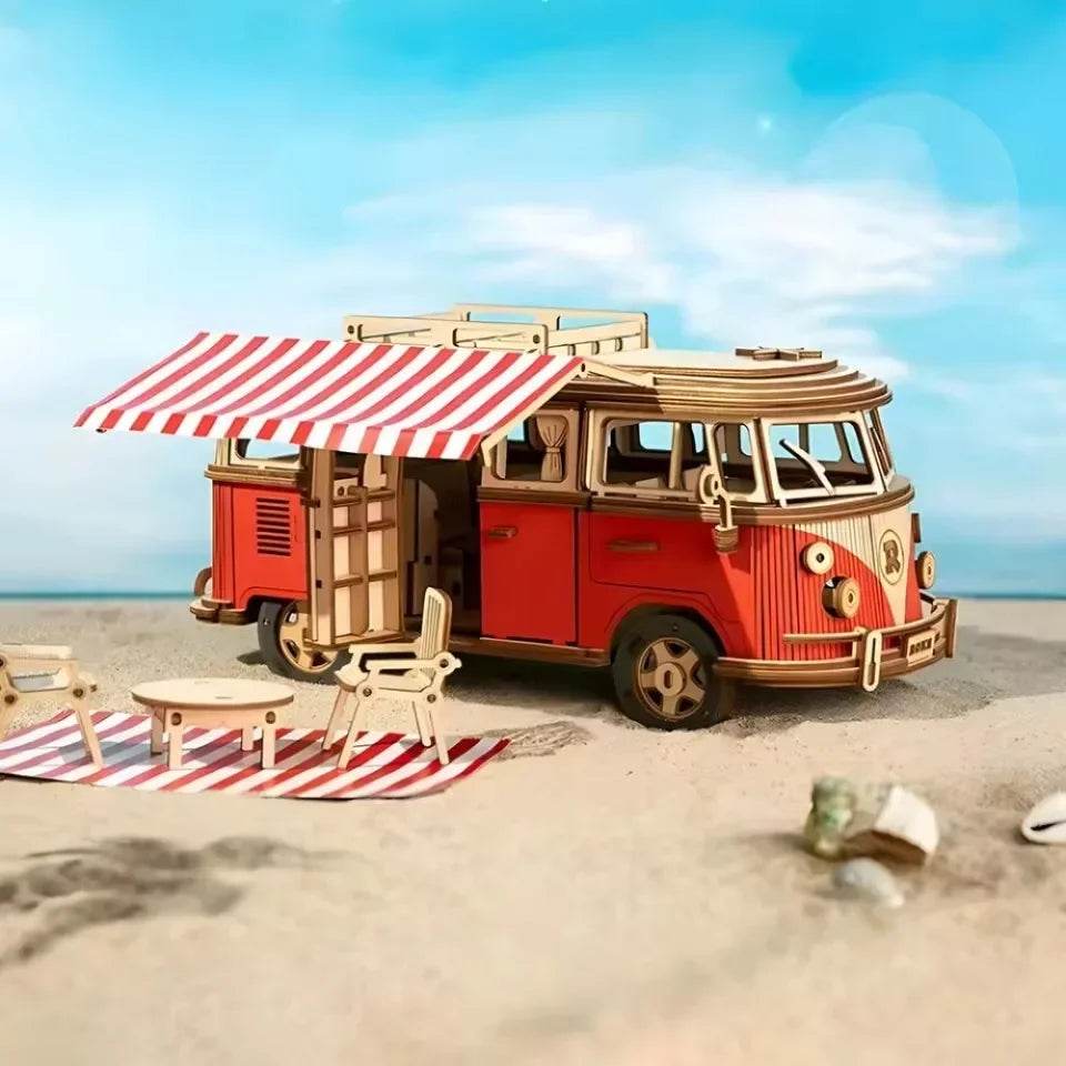 3D Wooden Car Puzzle | DIY Creative Model for Kids & Adults—Perfect for Gifts & Decor - One-Sake.com