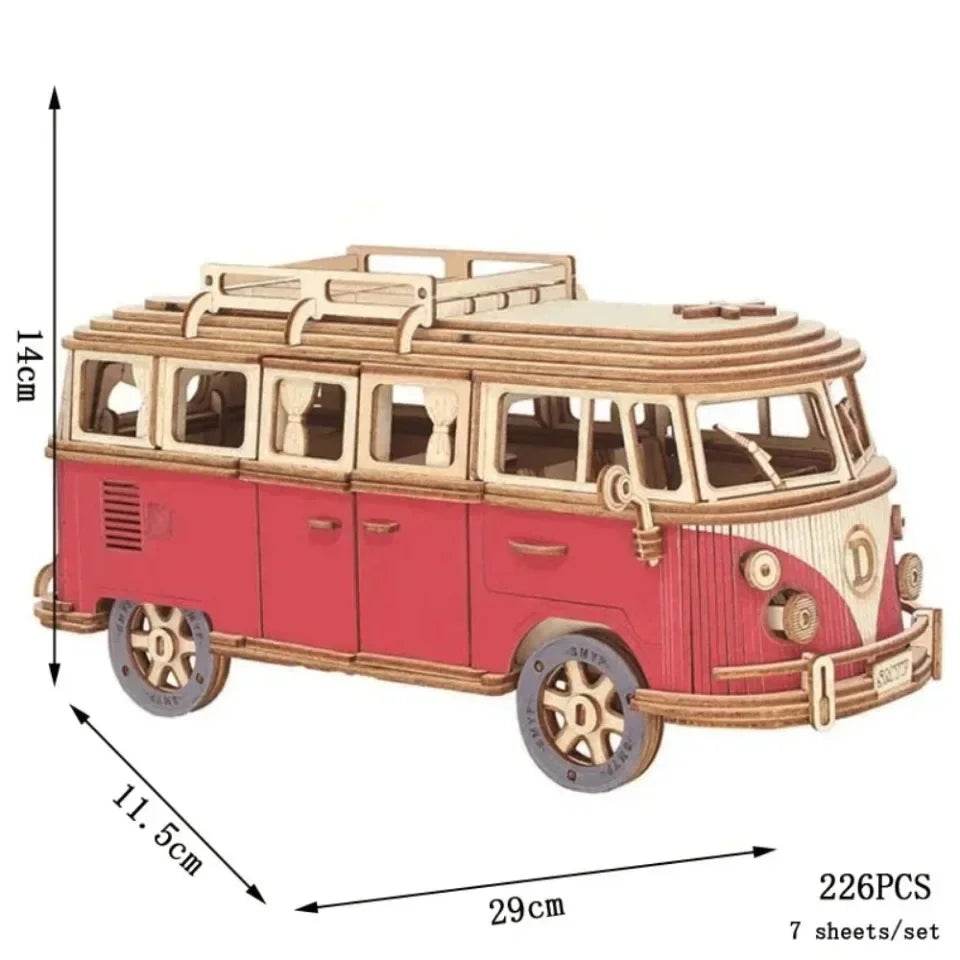 3D Wooden Car Puzzle | DIY Creative Model for Kids & Adults—Perfect for Gifts & Decor - One-Sake.com