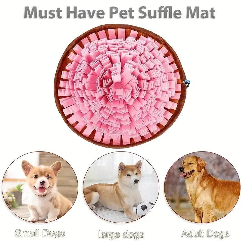Washable Felt Pet Sniffing Pad – Foldable Dog Slow Feeding Mat & Training Snuff Mat [Interactive Foraging Toy for Mental Stimulation | 100% Non-Toxic Felt | Easy-Clean Pet Enrichment Tool - One-Sake.com
