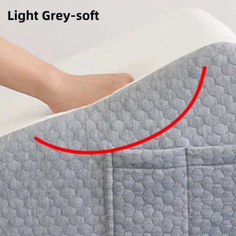 2 Pcs Memory Foam Bed Wedge Pillow/Neck Pillow For Back, Leg, And Knee - Triangle Pillow With Removable Cover - One-Sake.com