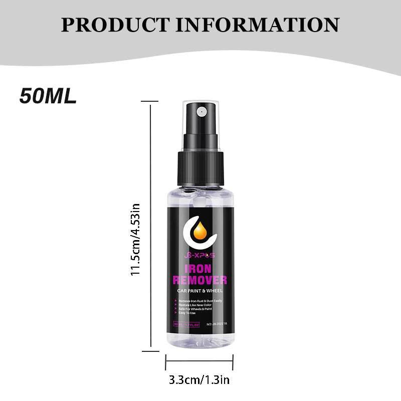 Iron Rust & Brake Dust Remover Spray – 50ml/100ml Auto Detailing Chemical for Wheels, Rims & Car Paint (JB-XPCS 18 Series) - One-Sake.com