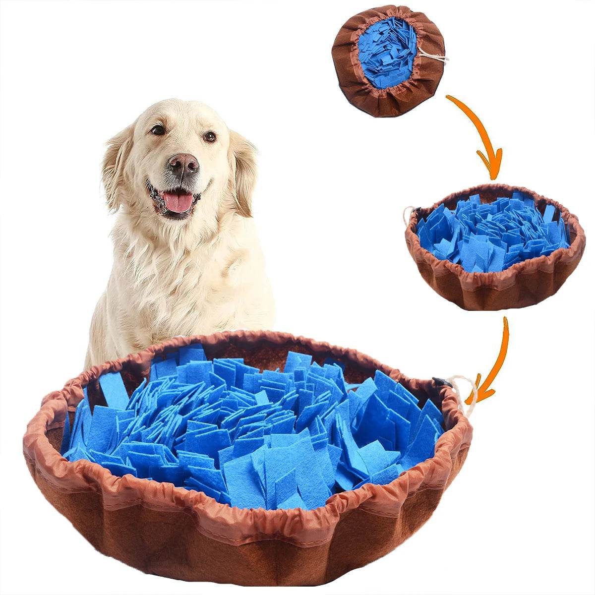 Washable Felt Pet Sniffing Pad – Foldable Dog Slow Feeding Mat & Training Snuff Mat [Interactive Foraging Toy for Mental Stimulation | 100% Non-Toxic Felt | Easy-Clean Pet Enrichment Tool - One-Sake.com