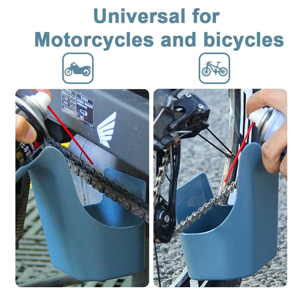 Motorcycle Chain Oil Storage Tool – Splash-Proof Chain Cleaning Oil Box with ABS Material & Leak-Resistant Design for Motorbike, Bicycle, Scooter & ATV Maintenance - One-Sake.com