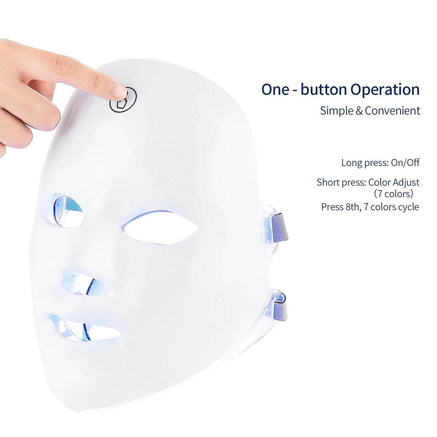 7 Colors Photon Facial LED Mask Red Light Therapy Anti Aging Face Neck Beauty Mask Relaxation Treatment Anti-Wrinkle Skin Care - One-Sake.com
