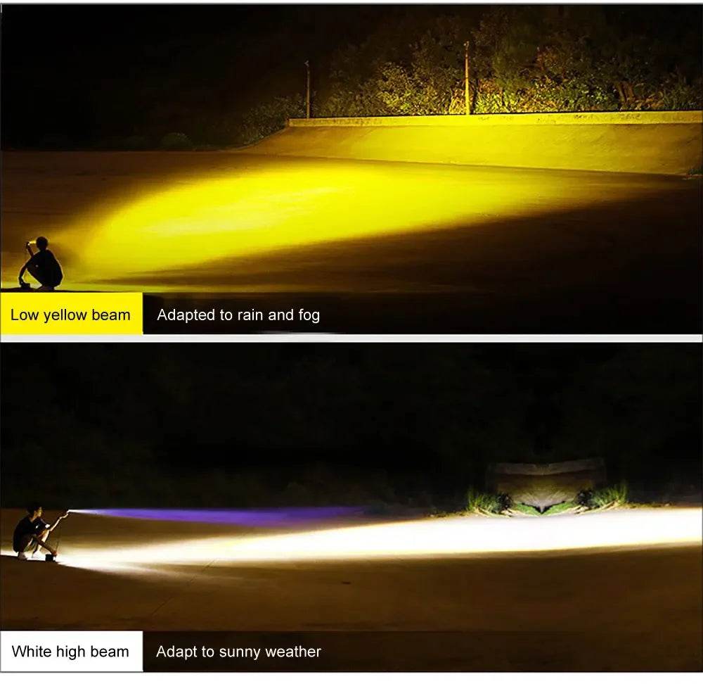 2PCS Owl-Design Motorcycle Headlights – Dual Color LED Fog Lamps with 4 Modes for Enhanced Visibility - One-Sake.com