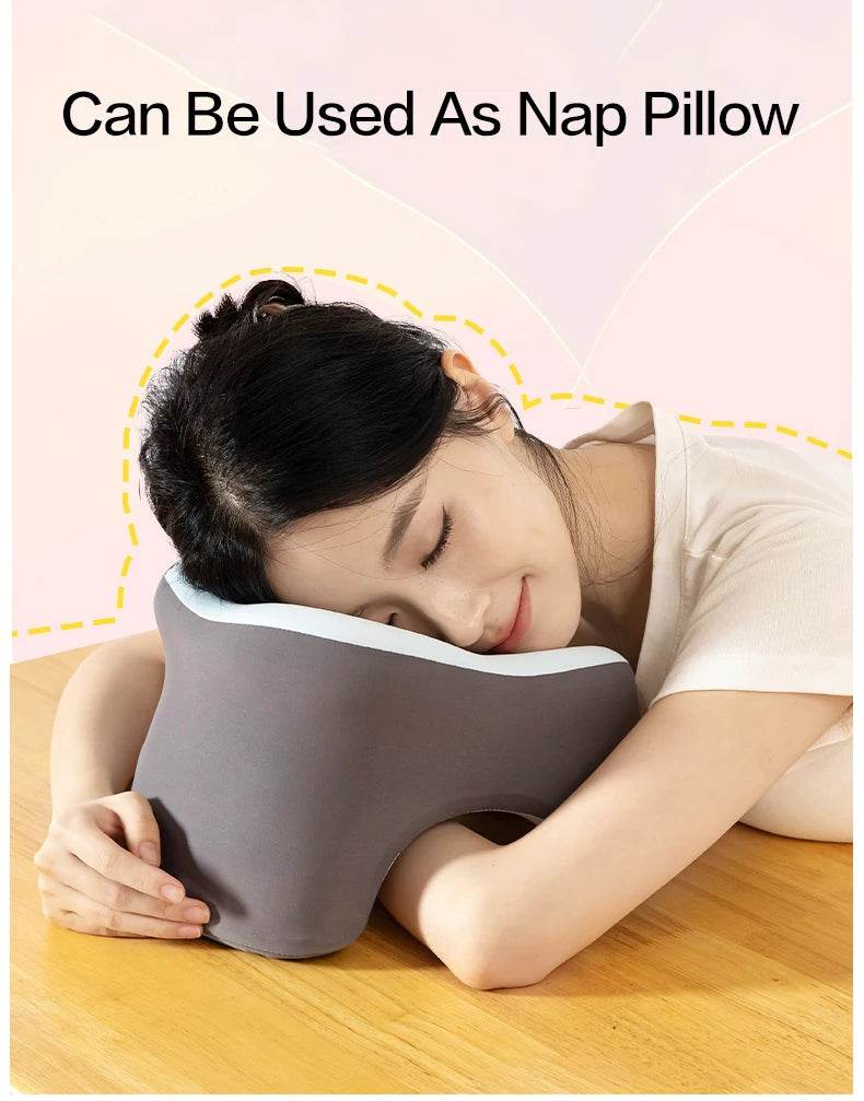 Travel Neck Pillow Memory Foam U-shaped Pillow Snail Style Travel Neck Support Portable Adjustable Soft Noon Break Sleep Pillows - One-Sake.com