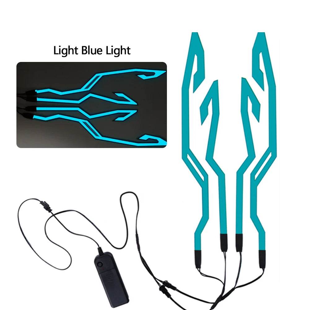 2023 4-in-1 LED Motorcycle Helmet Strip - Waterproof EL Sticker with Cold Light for Night Riding & Warning Visibility - One-Sake.com