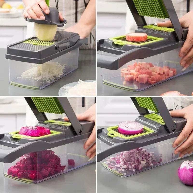 All-in-One Multifunctional Vegetable Slicer – Onion Chopper, Cucumber Slicer & Food Grater - One-Sake.com