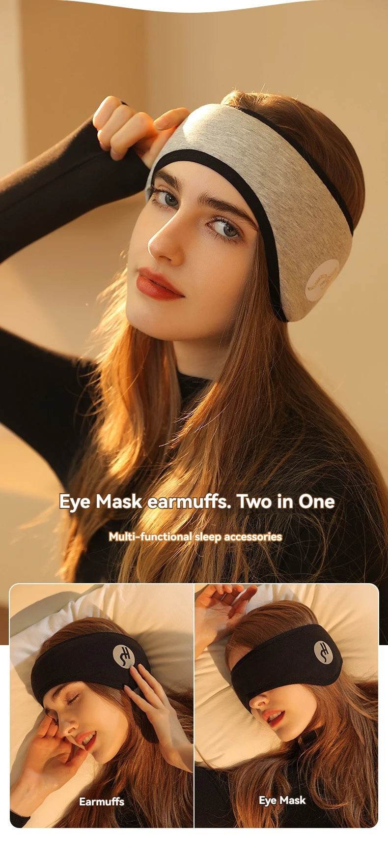 2-in-1 Noise-Reducing Sleep Earplugs with Adjustable Eye Mask – Perfect for Travel, Nap & Sound Insulation - One-Sake.com