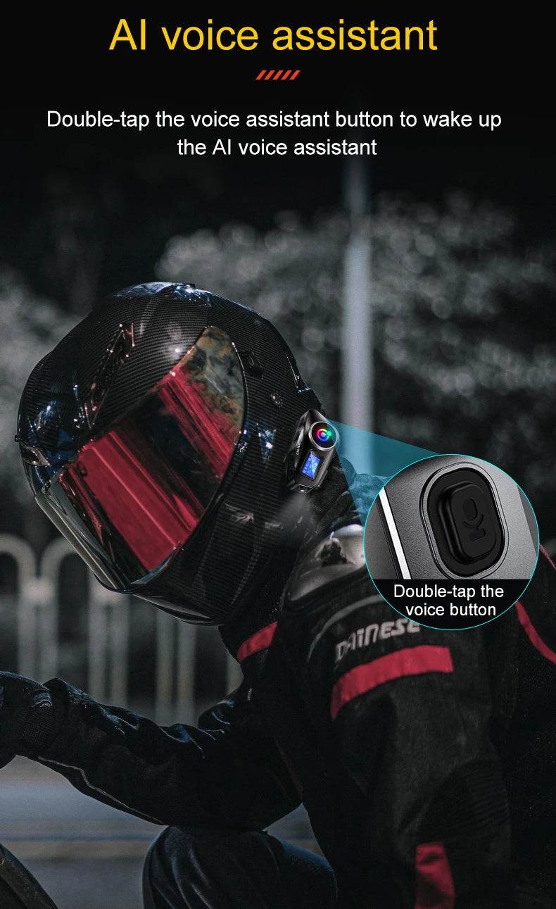 Q58 Max Bluetooth Helmet Intercom - 500M Range, IP65 Waterproof, Music Sharing & Advanced Features - One-Sake.com