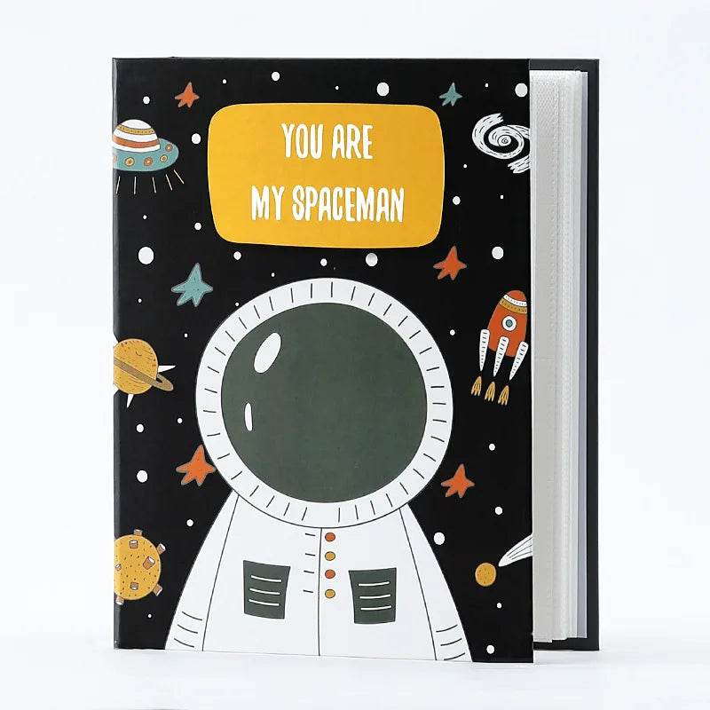 6-Inch Foldout Family Photo Album – 200-Sheet Large Capacity Children Growth Album with Plastic Sealed Pages & Cartoon Pattern – Paper Cover & High-Pressure Binding - One-Sake.com