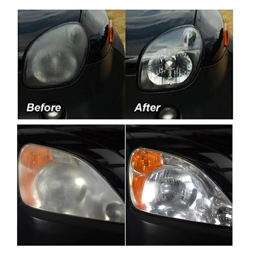 Car Headlight Repair Fluid – Oxidation Remover & Crystal Clarity Enhancer for Yellowed, Scratched, Foggy Headlights [Restoration Kit for Auto Glass & Vehicle Lighting Maintenance - One-Sake.com