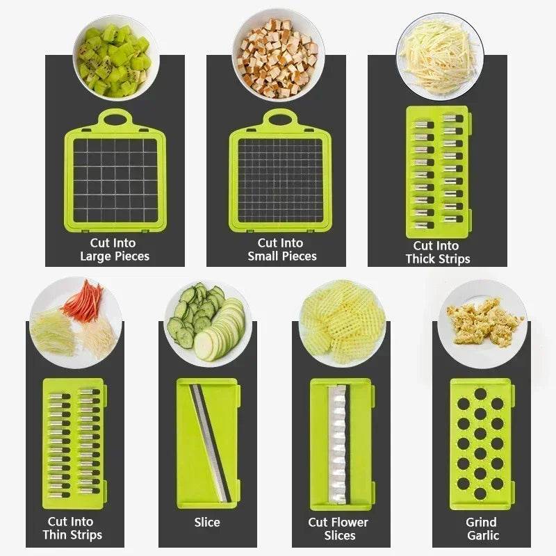 All-in-One Multifunctional Vegetable Slicer – Onion Chopper, Cucumber Slicer & Food Grater - One-Sake.com