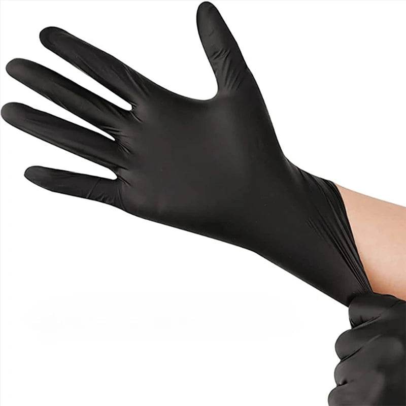 100/50/20PCS Black Nitrile Gloves Thickened Disposable Gloves for Cleaning Hairdressing Waterproof Dishwashing Tattoo Gloves - One-Sake.com