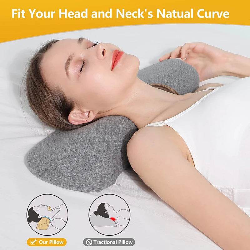 Cervical Pillow, Memory Foam Contour Pillow, Bed Pillows for Side Sleeper Ergonomic Orthopedic Sleeping Pillow, Neck Pillow - One-Sake.com