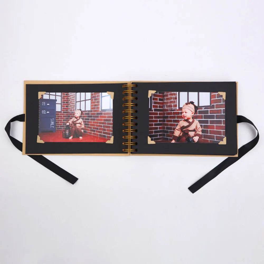 ZK20 DIY Kraft Memory Book – 80-Page Blank Scrapbook Album with Ribbon Closure | Wedding Guestbook, Anniversary Gift, Travel Diary & Family Photo Album - One-Sake.com