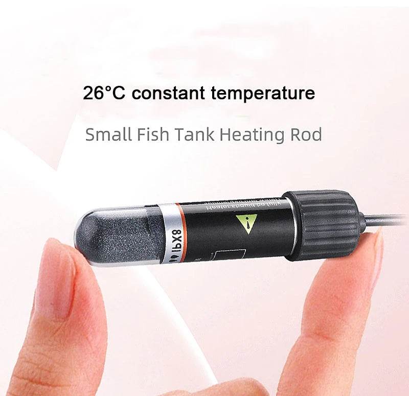 USB Mini Aquarium Heating Rod – 10W 26°C Submersible Thermostat Heater for Small Fish Tanks & Pet Water Dispensers [Quartz Explosion-Proof Design | 5V2A Power Supply | 1.2m Cable - One-Sake.com