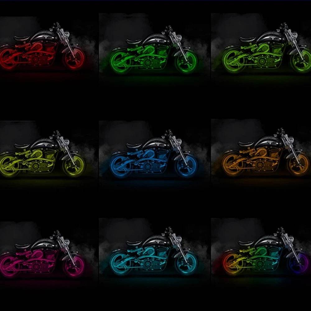 RGB APP-Controlled LED Motorcycle & Car Atmosphere Light Strip - 12V Waterproof Sound-Activated Foot Lamp for Moto Decoration - One-Sake.com