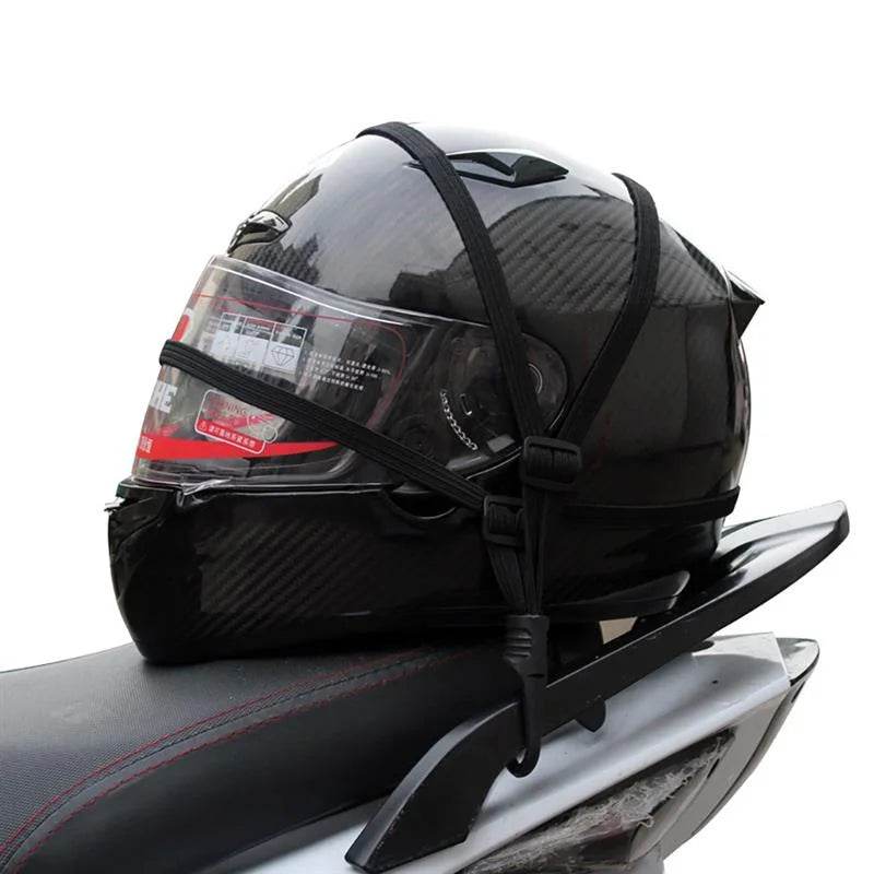 Universal 60cm Motorcycle Luggage Strap Moto Helmet Gears Fixed Elastic Buckle Rope High-Strength Retractable Protective Net - One-Sake.com