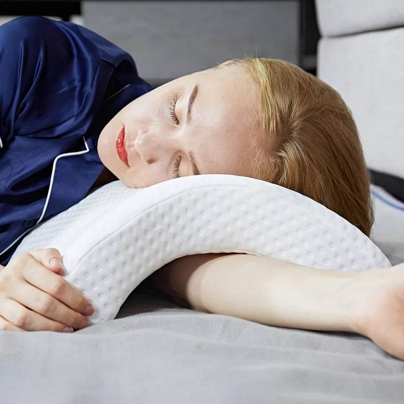 1pc Sleeping Pillow Couple Pillow Arm Pillow Slow Rebound Pressure Cuddle Pillow Memory Foam Travel Arched Shaped U Pillow - One-Sake.com