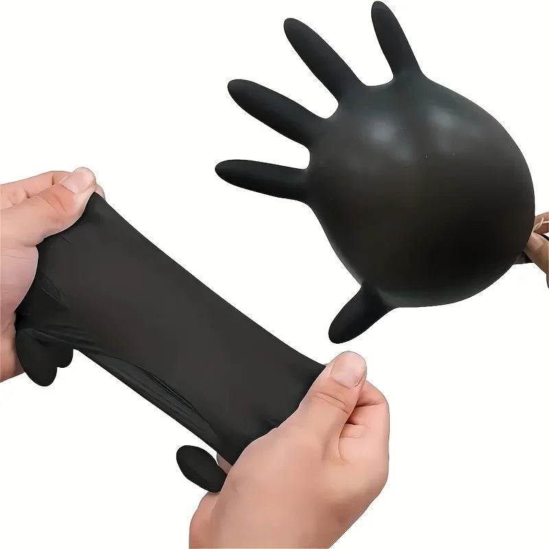 100/50/20PCS Black Nitrile Gloves Thickened Disposable Gloves for Cleaning Hairdressing Waterproof Dishwashing Tattoo Gloves - One-Sake.com