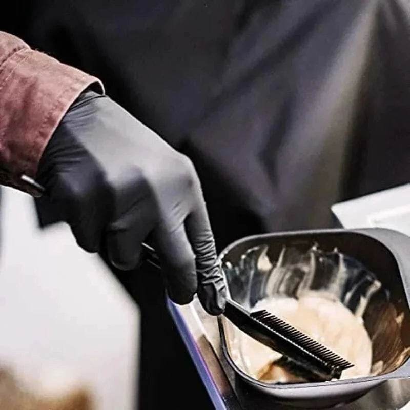 100/50/20PCS Black Nitrile Gloves Thickened Disposable Gloves for Cleaning Hairdressing Waterproof Dishwashing Tattoo Gloves - One-Sake.com