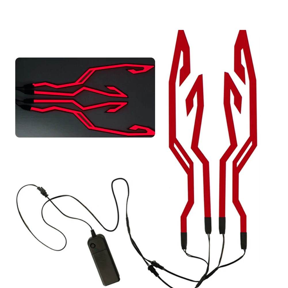 2023 4-in-1 LED Motorcycle Helmet Strip - Waterproof EL Sticker with Cold Light for Night Riding & Warning Visibility - One-Sake.com