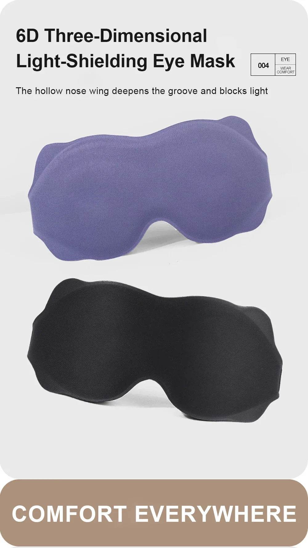 3D Sleep Mask – 6D Design, 360° Light Blocking & Pressure-Free Eye Mask for Ultimate Comfort - One-Sake.com