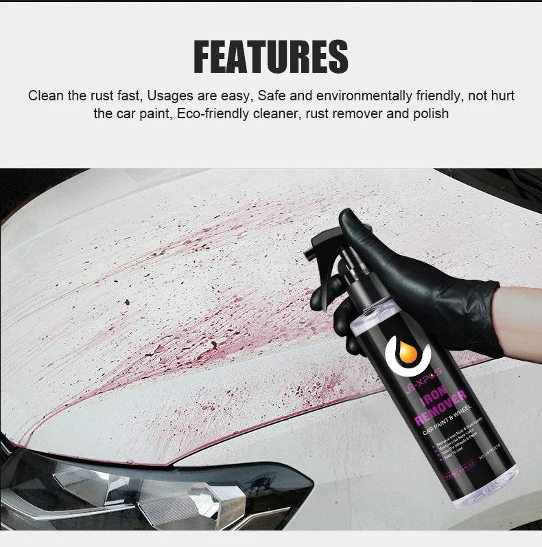 Iron Rust & Brake Dust Remover Spray – 50ml/100ml Auto Detailing Chemical for Wheels, Rims & Car Paint (JB-XPCS 18 Series) - One-Sake.com