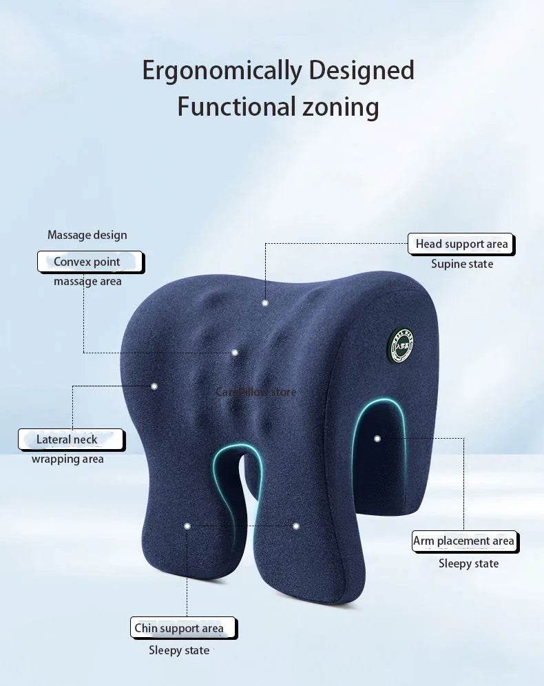 Neck Support Office Rest Lunch Break Orthopedic Student Desk Sleeping Memory Foam Nap Pillow For Travel Headrest - One-Sake.com