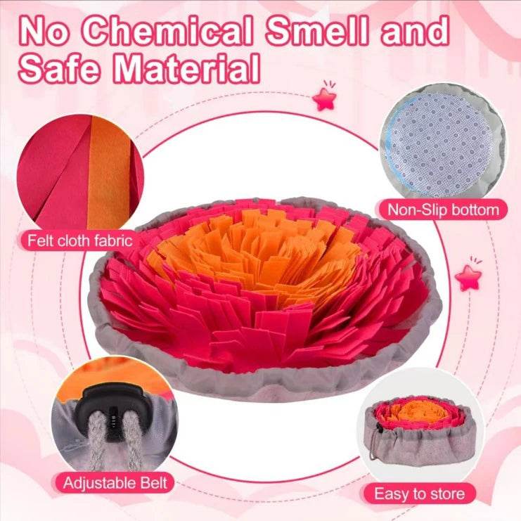 Washable Felt Pet Sniffing Pad – Foldable Dog Slow Feeding Mat & Training Snuff Mat [Interactive Foraging Toy for Mental Stimulation | 100% Non-Toxic Felt | Easy-Clean Pet Enrichment Tool - One-Sake.com