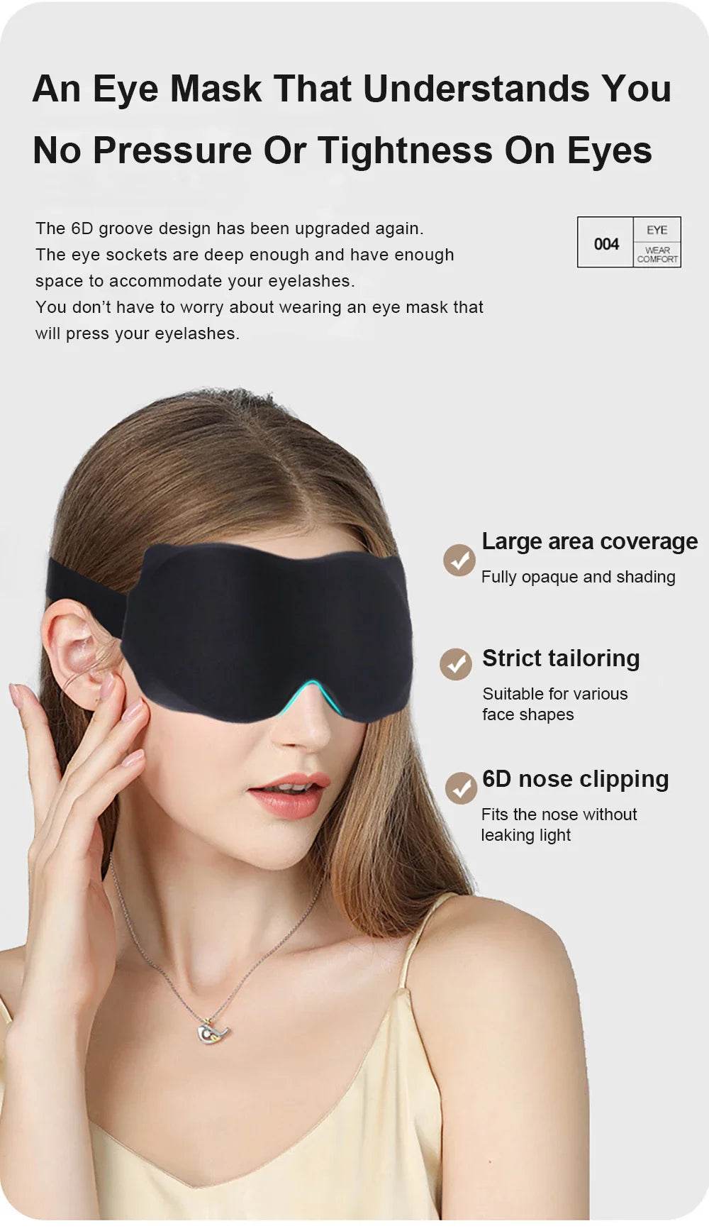 3D Sleep Mask – 6D Design, 360° Light Blocking & Pressure-Free Eye Mask for Ultimate Comfort - One-Sake.com