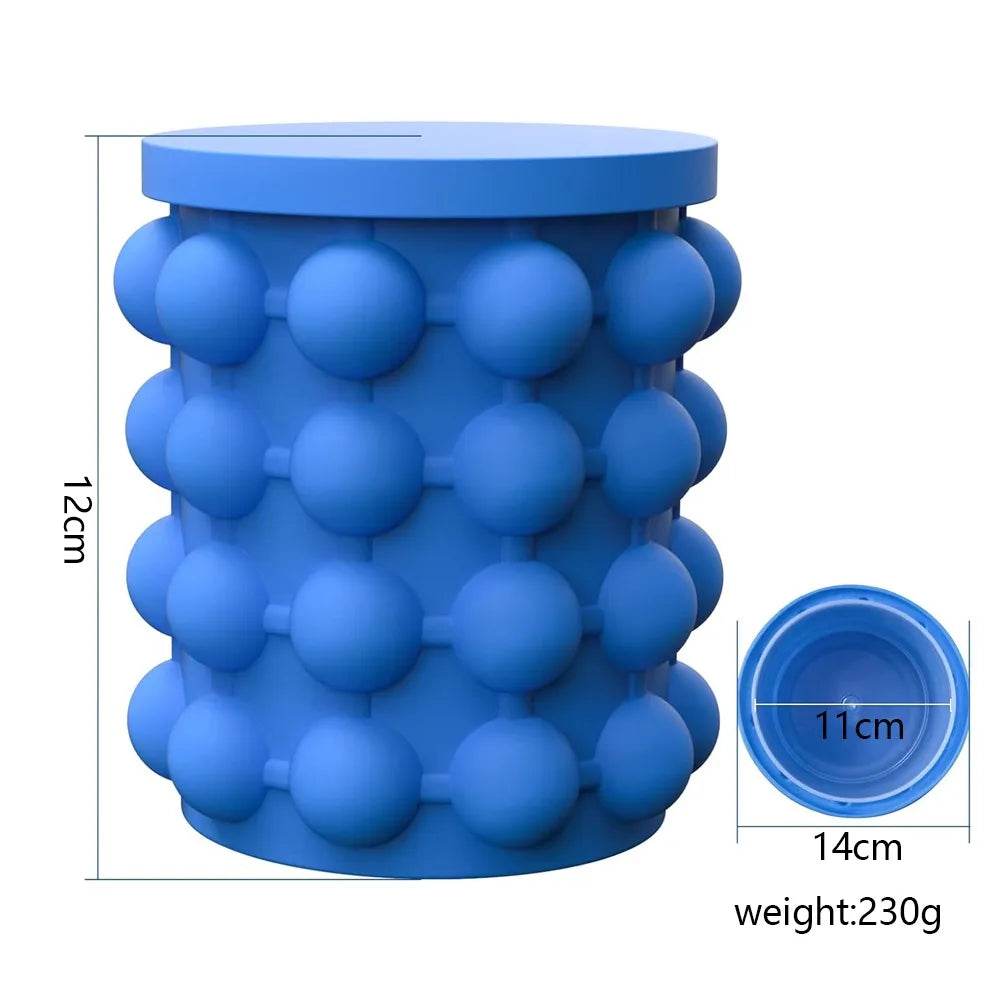 2-in-1 Large Silicone Ice Cube Mold – Portable Ice Bucket for Whiskey, Beer & Frozen Drinks - One-Sake.com