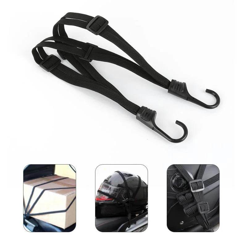 Universal 60cm Motorcycle Luggage Strap Moto Helmet Gears Fixed Elastic Buckle Rope High-Strength Retractable Protective Net - One-Sake.com