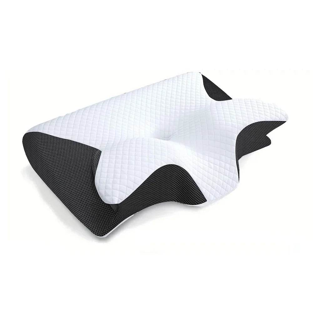 1pc Memory Foam Cervical Pillow, 2 in 1 Ergonomic Contour Orthopedic Pillow for Neck Pain, Contoured Support Pillows,Neck Pillow - One-Sake.com