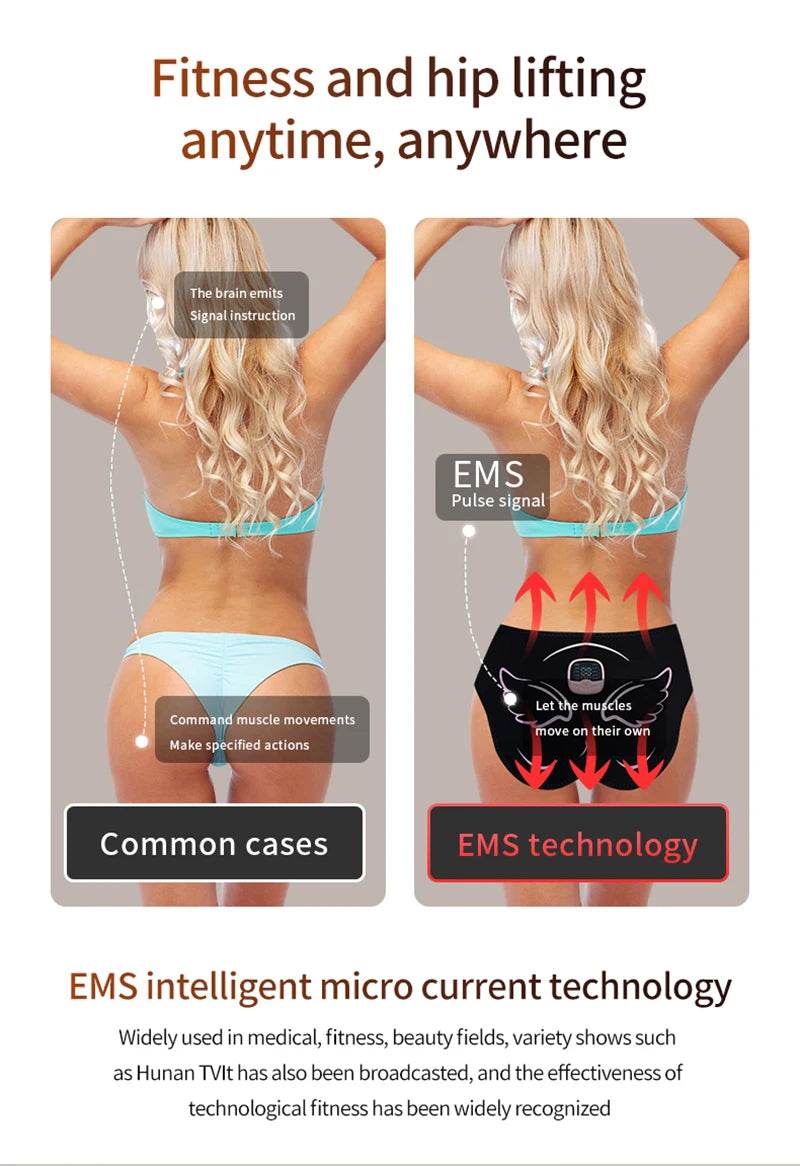 EMS Hip & Buttock Trainer – 10 Modes, 30 Intensity Levels, Remote-Controlled Muscle Stimulator for Butt Lifting & Slimming - One-Sake.com