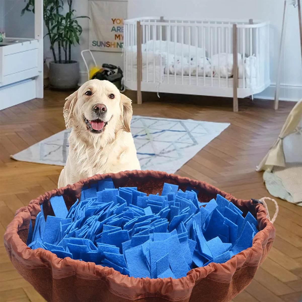 Washable Felt Pet Sniffing Pad – Foldable Dog Slow Feeding Mat & Training Snuff Mat [Interactive Foraging Toy for Mental Stimulation | 100% Non-Toxic Felt | Easy-Clean Pet Enrichment Tool - One-Sake.com