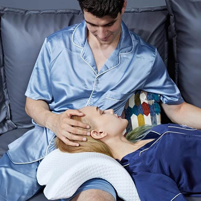 1pc Sleeping Pillow Couple Pillow Arm Pillow Slow Rebound Pressure Cuddle Pillow Memory Foam Travel Arched Shaped U Pillow - One-Sake.com