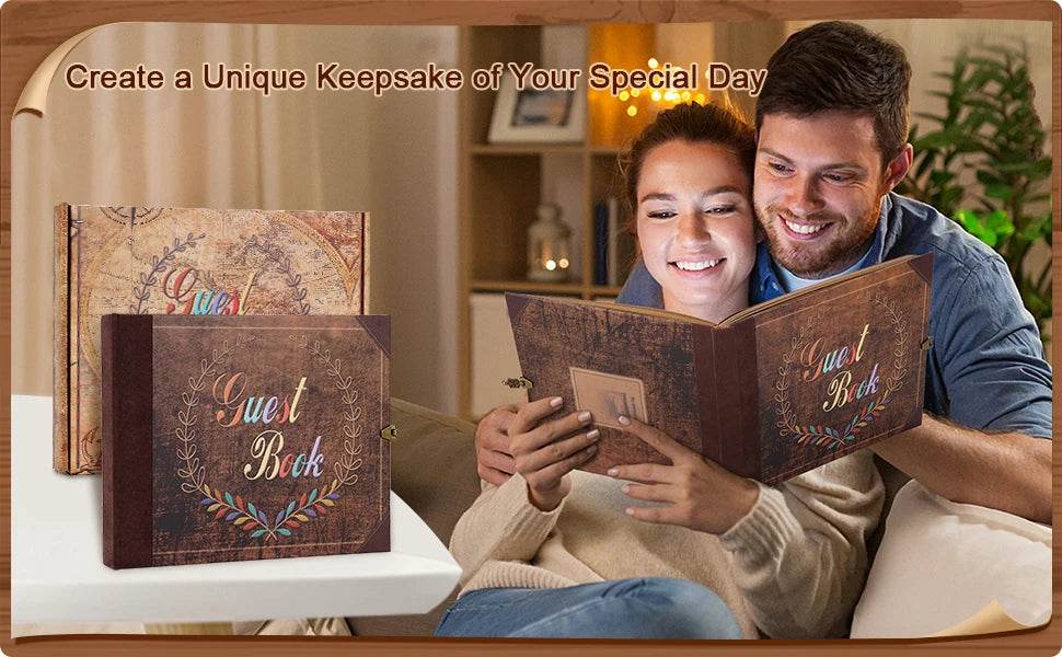 124-Page DIY Handmade Photo Album Scrapbook Kit – Retro Kraft Guest Book for Wedding, Anniversary & Travel Memories | Includes Gift Box, Stickers & Storage Pocket - One-Sake.com