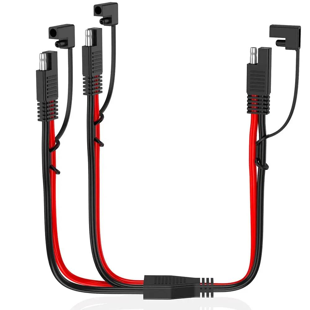 Anchtek 10AWG SAE Extension Cable - 1 to 2 SAE Adapter for Solar Panel & Battery Charger, Durable DC Power Automotive Cable - One-Sake.com