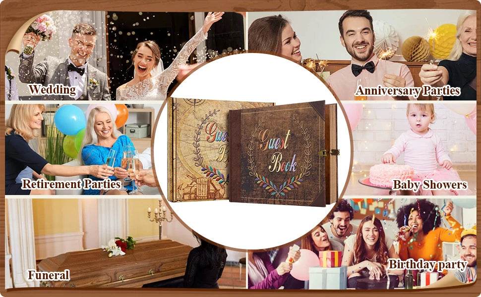 124-Page DIY Handmade Photo Album Scrapbook Kit – Retro Kraft Guest Book for Wedding, Anniversary & Travel Memories | Includes Gift Box, Stickers & Storage Pocket - One-Sake.com