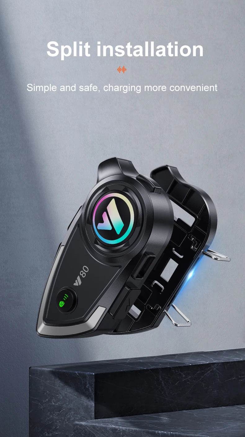Y80 Bluetooth 5.3 Motorcycle Headset - Hands-Free Calling, Music, and GPS Navigation - One-Sake.com