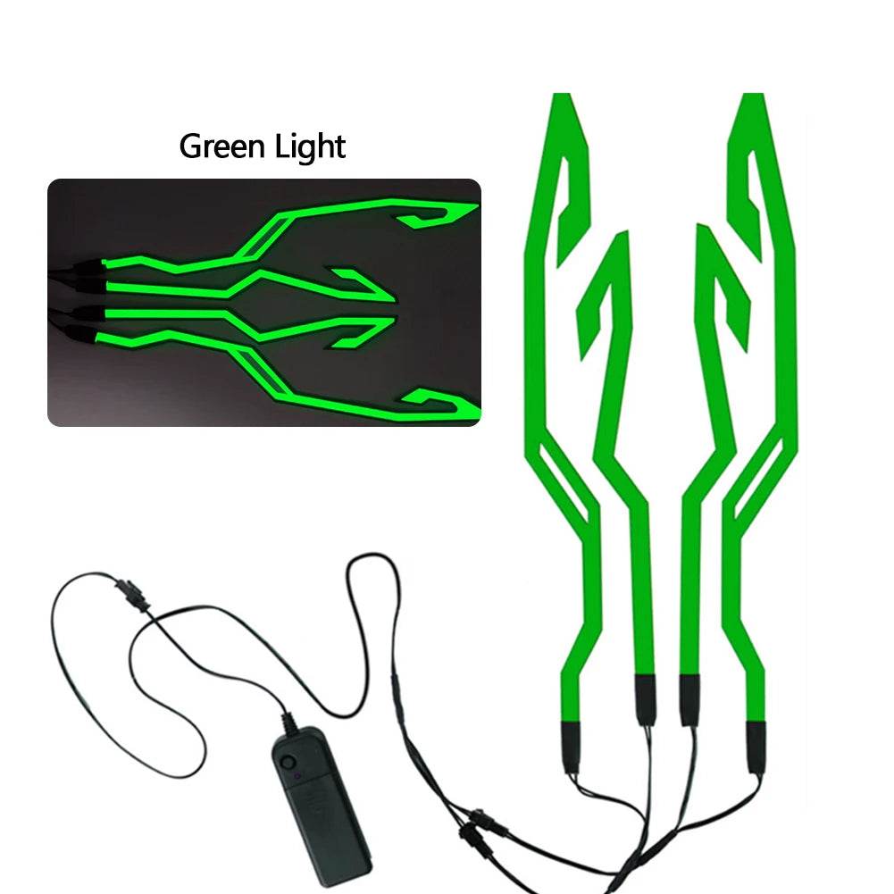 2023 4-in-1 LED Motorcycle Helmet Strip - Waterproof EL Sticker with Cold Light for Night Riding & Warning Visibility - One-Sake.com