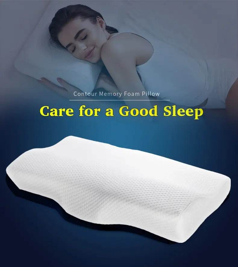 Memory Foam Bed Orthopedic Pillow Neck Protection Slow Rebound Memory Pillow Butterfly Shaped Health Cervical Neck - One-Sake.com