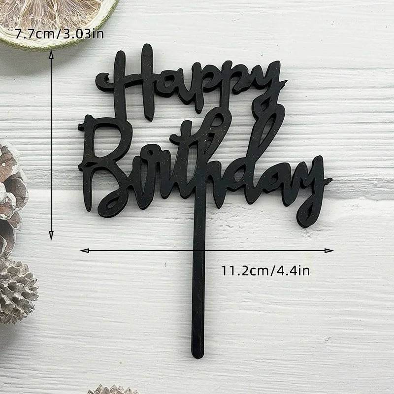 10 Pcs Acrylic Happy Birthday Cake Toppers – Pink Gold Silver Party Decorations for Kids, Adults, Baby Showers & Weddings - One-Sake.com