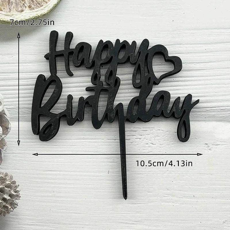 10 Pcs Acrylic Happy Birthday Cake Toppers – Pink Gold Silver Party Decorations for Kids, Adults, Baby Showers & Weddings - One-Sake.com